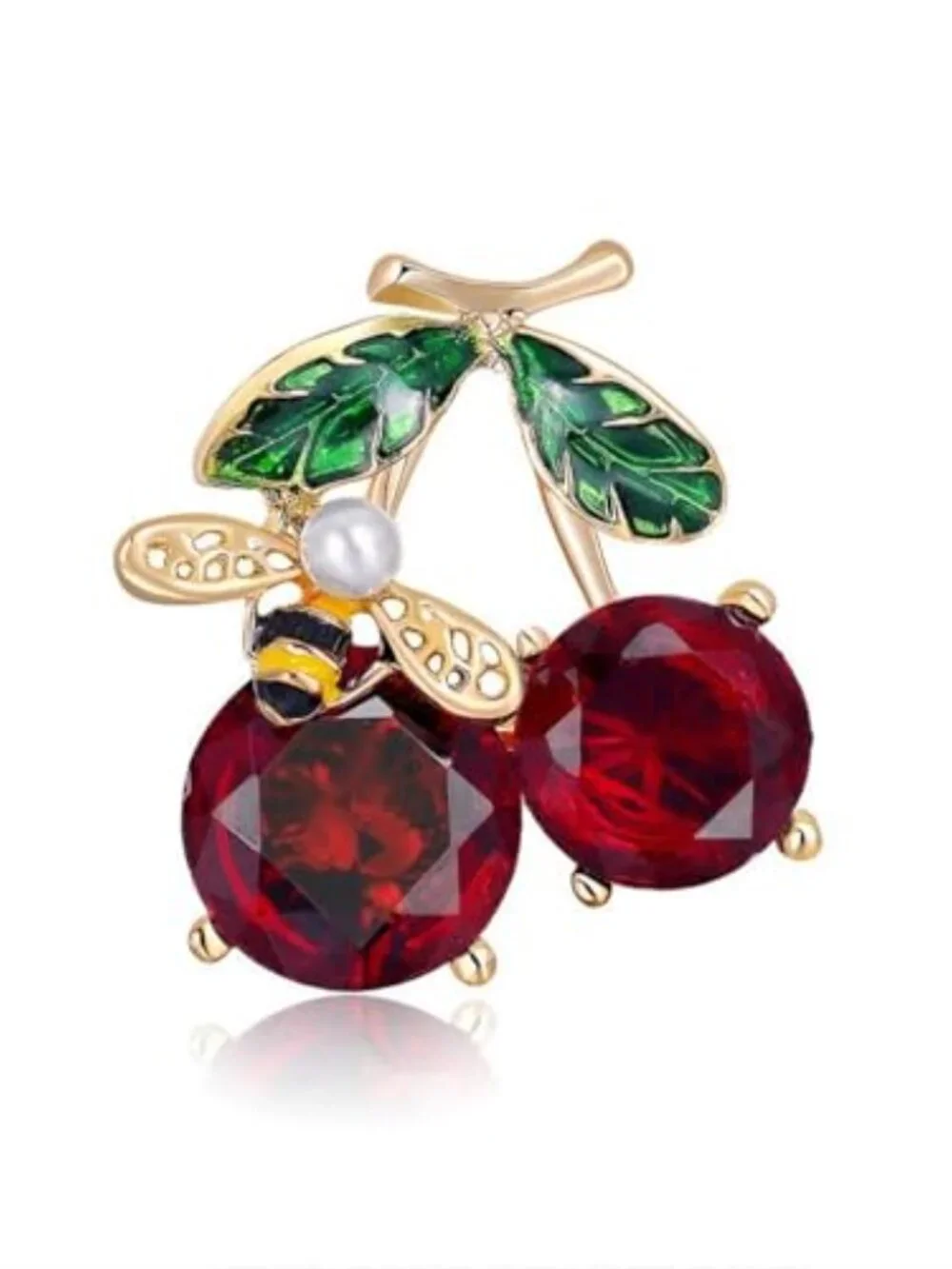 Rhiones Fruit Brooch Pin for Women Fashion Red Cherry Strawberry‎ Banana Cherry
